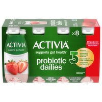 Activia Yogurt Drink, Low Fat, Strawberry Flavored - 8 Each 