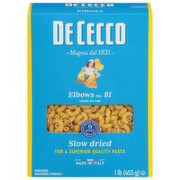 De Cecco Elbows, No. 81, Slow Dried