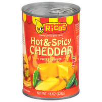 Ricos Cheese Sauce, Hot & Spicy Cheddar - 15 Ounce 