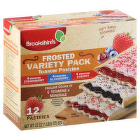 Brookshire's Toaster Pastries, Strawberry/Blueberry/Cherry, Frosted, Variety Pack - 12 Each 