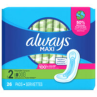 Always Pads, Maxi, without Flexi-Wings, Long Super - 26 Each 