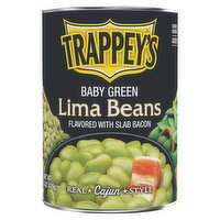 Trappey's Lima Beans, Baby Green, Flavored with Slab Bacon - 15.5 Ounce 