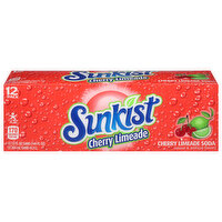 Sunkist Soda, Cherry Limeade, 12 Pack