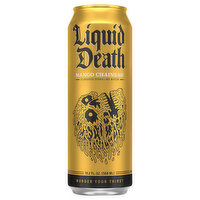 Liquid Death Sparkling Water, Mango Chainsaw Flavored - 19.2 Fluid ounce 