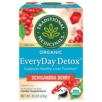 Traditional Medicinals Herbal Supplement, Organic, Schisandra Berry, Everyday Detox, Tea Bags