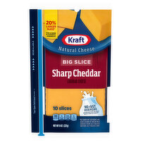 Kraft Cheddar Cheese, Sharp Cheddar, Big Slice - 10 Each 