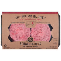 Schweid & Sons Beef Chuck Burgers, Ground, The Prime Burger - 4 Each 