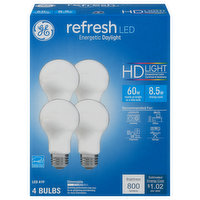 GE Bulbs, LED A19, HD Light, 8.5 Watts - 4 Each 