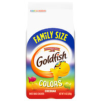 Goldfish Baked Snack Crackers, Colors Cheddar, Family Size - 10 Ounce 