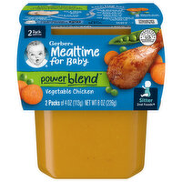 Gerber Vegetable Chicken, Powerblend, Sitter 2nd Foods - 2 Each 