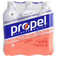 Propel Electrolyte Water Beverage, Zero Sugar, Peach, 6 Pack - 6 Each
