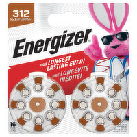 Energizer Batteries, Hearing Aid, Zinc Air, Size 312 - 16 Each 