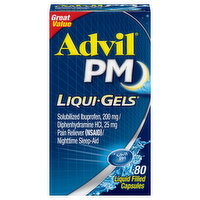 Advil PM Pain Reliever/Nighttime Sleep-Aid, Liqui Gels, Capsules - 80 Each