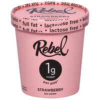 Rebel Ice Cream, Strawberry - 1 Pint 