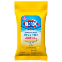 Clorox Disinfecting Wipes, Crisp Lemon, To Go Pack - 9 Each 