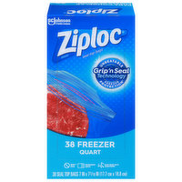 Ziploc Freezer Bags, Seal Top, Quart - 38 Each 