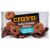 Crav'n Flavor Cookies, Caramel Coconut, Fudgy Striped - 8.5 Ounce 