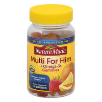 Nature Made Multi for Him + Omega-3s, Gummies, Strawberry, Lemon & Orange - 80 Each 