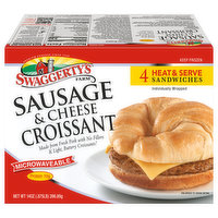 Swaggerty's Farm Sandwiches, Sausage & Cheese Croissant - 4 Each 