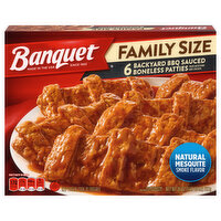 Banquet Boneless Patties, Backyard BBQ Sauced, Family Size