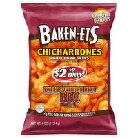 Baken-Ets Fried Pork Skins, Chicharrones, Sweet Southern Heat BBQ - 4 Ounce 