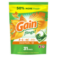 Gain Flings Laundry Detergent Soap Pacs, Island Fresh