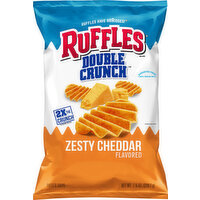 Ruffles Potato Chips, Zesty Cheddar Flavored, Double Crunch