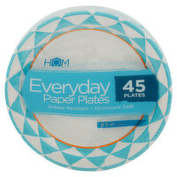 HomWorks Paper Plates, Everyday, 8.5 Inch - 45 Each