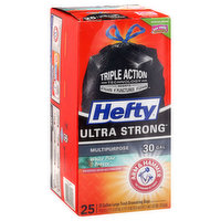 Hefty Ultra Strong 30 Gal Large Black Trash Bags, White Pines Breeze  Scented