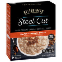  Better Oats Steel Cut Maple Brown Sugar Instant Oatmeal with  Flax 15.1 oz. Box (01791) : Grocery & Gourmet Food