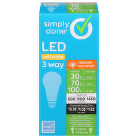 Simply Done Light Bulb, LED, 3 Way, Soft White, 6.5/9/13.5 Watts - 1 Each 