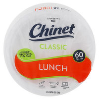 Chinet Plates, Lunch, 8.75 Inch - 60 Each