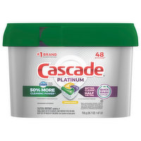Cascade Dishwasher Detergent, Lemon Scent, ActionPacs - 48 Each