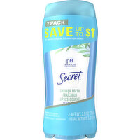 Secret Antiperspirant/Deodorant, Invisible Solid, Shower Fresh, 2 Pack