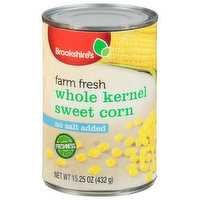 Brookshire's Sweet Corn, Whole Kernel, No Salt Added, Farm Fresh