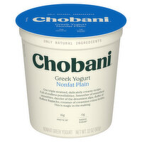 Chobani Yogurt, Greek, Nonfat, Plain - 32 Ounce 