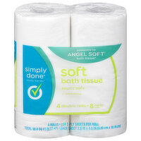 Simply Done Bath Tissue, Soft, Double Rolls, 2-Ply