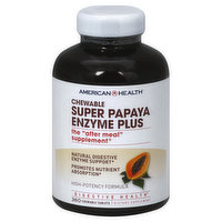 American Health Super Papaya Enzyme Plus, High-Potency Formula Chewable Tablets - 360 Each 