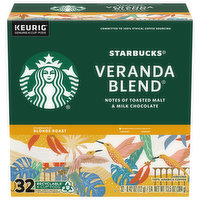 Starbucks Coffee, Ground, Blonde Roast, Veranda Blend, K-Cup Pods