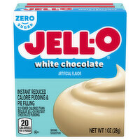 Jell-O Pudding & Pie Filling, Instant, Reduced Calorie, Zero Sugar, White Chocolate - 1 Ounce 