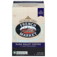 French Market Coffee, Dark Roast, Streetcar Blend, Coffee Pods - 12 Each 