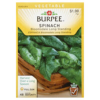 Burpee Seeds, Spinach, Bloomsdale Long Standing - 5 Gram 