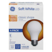 GE Light Bulbs, LED, Soft White, 5 Watts, 4 Pack