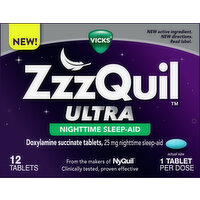 Vicks Nighttime Sleep-Aid, 25 mg, Ultra, Tablets - 12 Each 