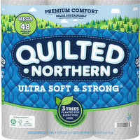 Quilted Northern Bathroom Tissue, Unscented, Mega Rolls, 2-Ply - 12 Each 