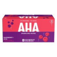 AHA Sparkling Water, Raspberry + Acai, 8 Pack - 8 Each 