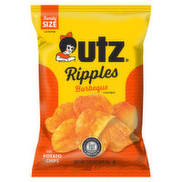 Utz Potato Chips, Barbeque Flavored, Ripples, Family Size