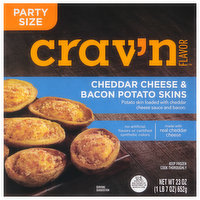 Crav'n Flavor Potato Skins, Cheddar Cheese & Bacon, Party Size - 23 Ounce