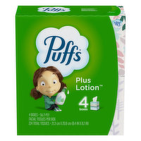 Puffs Facial Tissue, 2-Ply - 4 Each