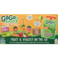 GoGo Squeez Fruit & Veggies On The Go, Boulder Berry, Zippin Zingin Pear, Variety Pack - 12 Each 